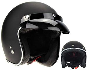 VIPER RS-05 SLIM SKINNY FIT RETRO CUSTOM BOBBER OPEN FACE MOTORCYCLE HELMET - MATT BLACK - EXTRA LARGE