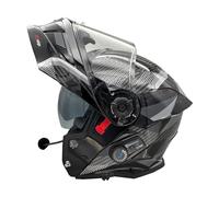 ViPER RS-V121 v8 Blinc4 Bluetooth Modular Flip Front Motorbike Helmet | ECE 22.06 | Dual Visor Pinlock Ready Adventure Touring Motorcycle Helmets (Carbone, M)