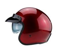 Viper RSV06 Motorcycle Helmet Black Skull Urban Open Face Jet Moped Bike Scooter Safety Wear (Burgundy, L)