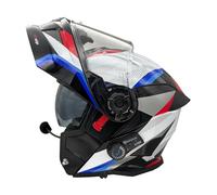 ViPER RSV121 v8 Blinc4 Bluetooth Modular Flip Front Motorbike Helmet | ECE 22.06 | Dual Visor Pinlock Ready Built in Intercom HD Speakers Touring Motorcycle Helmets (Black/Red/Blue, M)