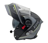 ViPER RSV121 v8 Blinc4 Bluetooth Modular Flip Front Motorbike Helmet | ECE 22.06 | Dual Visor Pinlock Ready Built in Intercom HD Speakers Touring Motorcycle Helmets (Orbit Fluo, S)