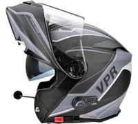 ViPER RSV171 Bluetooth Flip up Motorcycle Motorbike Bike Crash Helmets With Drop-Down Sun Visor Helmet ECE 22.06 Approved Unisex Adult Racing Touring Cruising Bike Wear (Zone Matt Grey,S)
