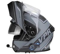 ViPER RSV191 Flip up Motorcycle Helmet with Blinc Bluetooth - Modular Double Visor Motorbike Helmets - Microphone Dual Speaker for Hands & Noise Free Automatic Answering ECE/ACU Gold Approved