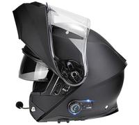 ViPER RSV191 Flip up Motorcycle Helmet with Blinc Bluetooth - Modular Double Visor Motorbike Helmets - Microphone Dual Speaker for Hands & Noise Free Automatic Answering ECE/ACU Gold Approved (Matt Bl