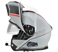 ViPER RSV191 Flip up Motorcycle Helmet with Blinc Bluetooth - Modular Double Visor Motorbike Helmets - Microphone Dual Speaker for Hands & Noise Free Automatic Answering ECE/ACU Gold Approved