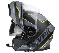 ViPER RSV191 Flip up Motorcycle Helmet with Blinc Bluetooth - Modular Double Visor Motorbike Helmets - Microphone Dual Speaker for Hands & Noise Free Automatic Answering ECE/ACU Gold Approved (Raze Fl