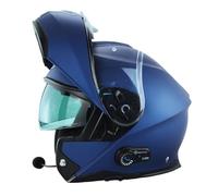 ViPER RSV191 Flip up Motorcycle Helmet with Blinc Bluetooth - Modular Double Visor Motorbike Helmets - Microphone Dual Speaker for Hands & Noise Free Automatic Answering ECE/ACU Gold Approved (Midnigh