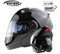 Viper RSV345 Flip Up Flip Front DVS ECE Motorcycle Motorbike Crash Helmet Black