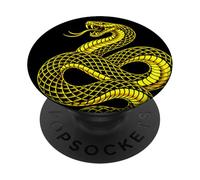 Viper Snake Golden Serpent Coiled Venomous Reptile PopSockets Adhesive PopGrip