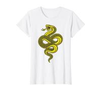 Viper Snake Golden Serpent Coiled Venomous Reptile Value Graphic T-Shirt, Women, White, L
