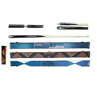 VIPER Snooker Pool Cue Case 3/4 Pool Cue Case 3/4 PU Leather + 3/4 Snooker Cue + Chalk Keyring Set (Maroon Cue + Patches Cue Case)