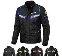 ViPER Speed 10 Textile Motorcycle Jacket Lightweight Summer Motorbike Jacket High Visibility Breathable & Waterproof Bike Rider Sports Racing (UK, Alpha, S, Regular, Regular, Black/Blue)