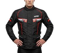 ViPER Speed 10 Textile Motorcycle Jacket Lightweight Summer Motorbike Jacket High Visibility Breathable & Waterproof Bike Rider Sports Racing (UK, Alpha, XL, Regular, Regular, Black/Red)