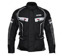 ViPER Speed 10 Textile Motorcycle Jacket Lightweight Summer Motorbike Jacket High Visibility Breathable & Waterproof Bike Rider Sports Racing (UK, Alpha, 3XL, Regular, Regular, Black/Grey)