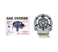 VIPER Triple LPG Gas Burner Heavy Duty Cast Iron Boiling Ring - 9kW Outdoor Camping Stove, Independent Flame Control, Catering Gas Cooker for Large Pots (100kg+ Capacity) - Propane & Butane Compatible