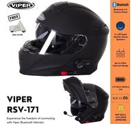 VIPER V171 FLIP UP BLUETOOTH MOTORCYCLE BIKE CRASH HELMET DVS PINLOCK BIKE COVER