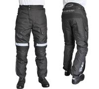 VIPER VERTEX MOTORCYCLE TROUSER MENS WATERPROOF TEXTILE CE HOMOLOGATED WOMEN PROTECTIVE ARMOR SPORTS TOURING UNISEX PANTS BLACK - Black - L