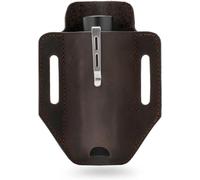 VIPERADE PJ31 EDC Leather Sheath Belt Pouch Organizer Belt Loop Holster Tool Holder One Pocket EDC Belt Sheath for Knife/Flashlight/Tactical Pen/Tools EDC Gear (Brown)