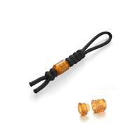 VIPERADE VAB5 PEI Paracord Beads, Knife Lanyard Beads with 6 Slots for DIY Glow Tubes, EDC Bead for Flashlight Knife Pocket Tool Keychain Pendant(Amber+Glow Tubes)