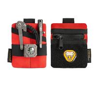 VIPERADE VE13 Mini Organizer, Nylon Tool Pouch with DIY Patch, Storage for EDC Gears & Coins - Red