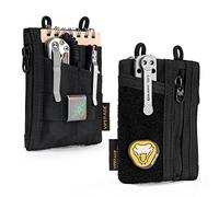 VIPERADE VE18-S Small EDC Pouch Tool Organizer,Multifunction Small Tools Pouch with 6 Pockets,EDC Organizer for Men,Mini Pocket Organiser with Patches Area for DIY (Black)