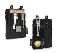 VIPERADE VE18-S-Xpac Small EDC Pouch Tool Organizer,Multifunction Small Tools Pouch with 6 Pockets,EDC Organizer for Men,Mini Pocket Organiser with Patches Area for DIY (X-Pac Black)