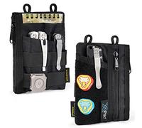 VIPERADE VE18 X-Pac Small EDC Pouch Tool Organizer, Multifunction Small Tools Pouch with 6 Pockets, EDC Organizer for Men, Mini Pocket Organiser with Patches Area for DIY (X-Pac Black)