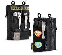 VIPERADE VE18 X-Pac Small EDC Pouch Tool Organizer, Multifunction Small Tools Pouch with 6 Pockets, EDC Organizer for Men, Mini Pocket Organiser with Patches Area for DIY (X-PAC Black Soft)