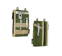 VIPERADE VE18N EDC Pouch Tool Organizer, Multifunction Small Tools Pouch with 6 Pockets, EDC Organizer Pouch for Men, Slim Multitools Pocket Organizer for Everyday Carry-Green+Khaki