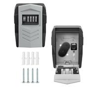 ViperSafe Heavy Duty Key Lock Box Weatherproof Metal Wall Mounted Key Safe Box with 4-Digit Combination, Secure Outdoor Lockbox for Home,Office,Apartment, Airbnb - Holds upto 10 Keys (Grey)