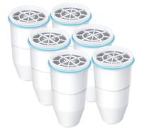 VIPHASES 6 Pack 6-Stage Water Filter Cartridges Replacement for Water Filter Jug ZR-017 ZP-010, Advanced 0 TDS System to Removes 99.99% Lead, Chlorine, Fluoride, PFOA/PFOS, TUV Certified
