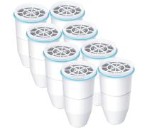 VIPHASES 8 Pack 6-Stage Water Filter Cartridges Replacement for Water Filter Jug ZR-017 ZP-010, Advanced 0 TDS System to Removes 99.99% Lead, Chlorine, Fluoride, PFOA/PFOS, TUV Certified