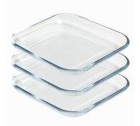 VIPHIEC 7 Inch Square Tempered Glass Dessert Plates, Small Mini Appetizer, Fruit, Salad and Cake Plates