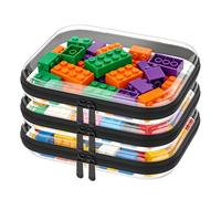 VIPHOPE 3-Pack Clear Hard Shell Zipper Case, BPA-Free, Plastic Storage Bins for Toy Organization, Makeup Cosmetic Bags, Travel Toiletry Pouches, Craft Supplies Organizer, Stackable BLISS Boxes Black M