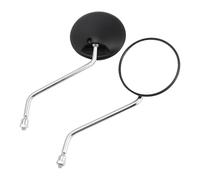 VIPIH Universal Round Mirrors for Scooter Moped 8mm Clockwise with Chrome Stem PAIR