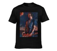 Viplili Johnny Actor Depp T-Shirt Stars Graphic Tees Shirt Print Crewneck Tops Short Sleeve T-Shirt for Men, Women, 8 Sizes Black