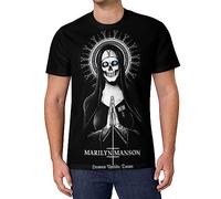 Viplili Marilyn Music and Manson Men's Comfortable Short Sleeve Shirt Unisex Round Neck Fashion T-Shirt Black
