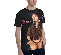 Viplili Nicki Music Minaj Shirt Men's Double-Sided Fully Printed T-Shirt Polyester Quick Drying Sweatshirt Tops Black