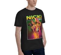Viplili Nicki Music Minaj Shirt Men's Double-Sided Fully Printed T-Shirt Polyester Quick Drying Sweatshirt Tops Black