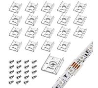 VIPMOON 100pcs Led Strip Clips, 10mm LED Strip Holder Fastener, Fixing Clips for IP65 Waterproof or Non-Waterproof 5050 LED Strip Light, Screws Included