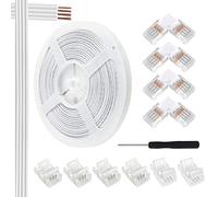 VIPMOON 10M/32.8ft 4 Pin LED Extension Cable with 10 Pcs 4 Pin LED Strip Connectors for 10mm Wide Waterproof or Non-Waterproof 5050 3528 RGB LED Strip Light