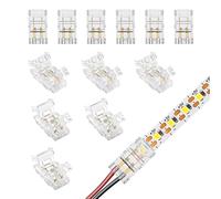 VIPMOON 12 Pcs 2 Pin LED Strip Light Connectors for 8mm Wide Waterproof or Non-Waterproof SMD/COB Single Color LED Strip Lights, Unwired Solderless Strip to Wire Connector