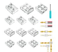 VIPMOON 12Pcs 2pin 10mm Led Strip Connectors, Solderless Gapless Transparency Connector for COB/SMD Single Color LED Strip Lights, 5V -36V