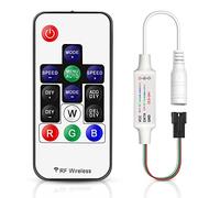 VIPMOON 14-Key RF Dream Colour Wireless Remote LED Controller with 3 Pin JST Connector, DC 5-24V LED Strip Light Controller, Suitable for RGBIC SMD 5050 2835 WS2811 WS2812B LED Strip Lights