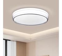 VIPMOON 18W Ceiling Lights for Kitchen Bathroom Balcony Porch Hallway Office, Flush Mount Ceiling Lights, Black Line Rounded Star Style Ceiling Lamp, Daylight White 6500K Flush Mount Light