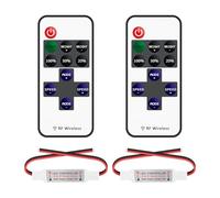 VIPMOON 2 Pack 11 Keys RF Mini Wireless Remote Controller, DC5-24V RF Wireless Remote with Receiver, Compatible with Dimmable 2835 3528 5050 Single Colour LED Strip Lights