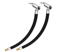 VIPMOON 2 Pcs Inflator Pump Hose Adapter With Locking Air Tyre Tire Chuck, Braided Flexible Tyre Portable Valve Clip for Motorcycle Car Bicycle Pipe Air Tool