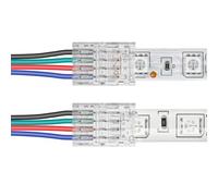 VIPMOON 20 Pack 4 Pin 10mm LED Strip Connectors for 10mm Waterproof or Non-Waterproof SMD RGB 5050/3528 LED Strip Lights, Solderless Quick Strip to Wire Connector, Without Stripping Wire