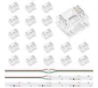 VIPMOON 20PCS 3 Pin 10mm COB LED Strip Connectors, 3-in-1 Connectors