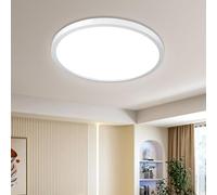 VIPMOON 24W Bathroom Ceiling Light, Ultra-Thin LED Ceiling Lights 2160LM, Cold White 6500K, Small Modern Dome Flush Ceiling Light for Kitchen, Bedroom, Toilet, Porch, Utility Room